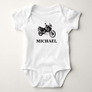Personalisierte Motorrad-Illustrationsgeräte Baby Strampler