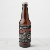 Personalisierte Motorrad-Rebell-Biker-Garage Bierflaschenetikett (Vorderseite)