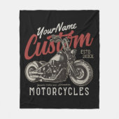 Personalisierte Motorrad-Rebell-Biker-Garage Fleecedecke (Vorderseite)