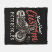 Personalisierte Motorrad-Rebell-Biker-Garage Fleecedecke (Vorderseite (Horizontal))