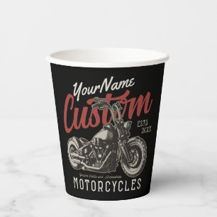 Personalisierte Motorrad-Rebell-Biker-Garage Pappbecher