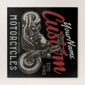 Personalisierte Motorrad-Rebell-Biker-Garage Puzzle (Horizontal)