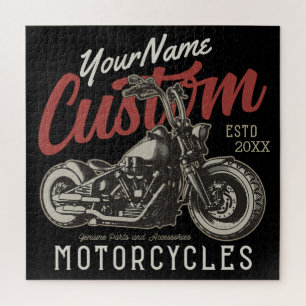 Personalisierte Motorrad-Rebell-Biker-Garage Puzzle