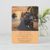 Personalisierte Motorradhochzeit Einladung (Stehend Vorderseite)