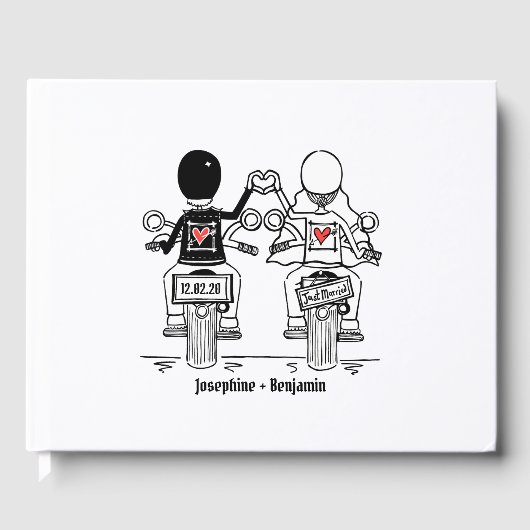 Personalisierte Motorradhochzeit Gästebuch (Vorderseite)