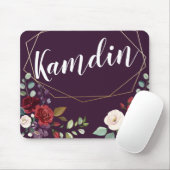 Personalisierte Mouse Pad Plum Lila Rose Gold Geom Mousepad (Mit Mouse)