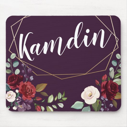 Personalisierte Mouse Pad Plum Lila Rose Gold Geom Mousepad (Vorne)