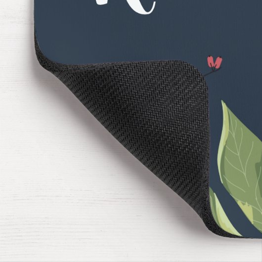 Personalisierte Mouse Pad Weiße Blume auf dem Dar Mousepad (Ecke)