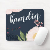 Personalisierte Mouse Pad Weiße Blume auf dem Dar Mousepad (Mit Mouse)