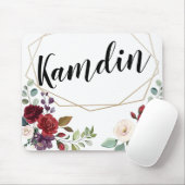 Personalisierte Mouse Pad White Roses Gold Geom Mousepad (Mit Mouse)