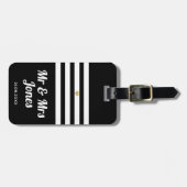 Personalisierte Mr. and Mrs Black Wedding Newlywed Gepäckanhänger (Vorderseite horizontal)