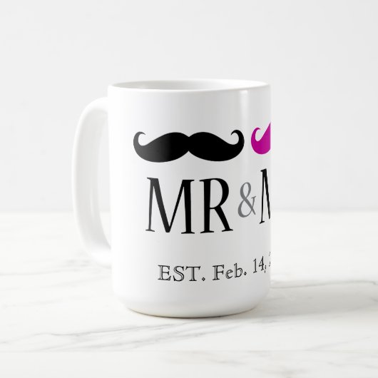 Personalisierte MR & MR-Tasse Kaffeetasse (Vorderseite Links)