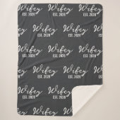 Personalisierte Mr & Mrs Holzkohle-Decke, Geschenk Sherpadecke (Vorderseite)