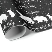 Personalisierte Mr. & Mrs. Niedlich Polar Bear Fam Geschenkpapier (Rolleneckpunkt)
