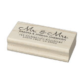 Personalisierte Mr. & Mrs. Script Wedding Return A Gummistempel (Stempel)