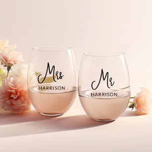 Personalisierte Mr & Mrs Weingläser Weinglas Ohne Stiel