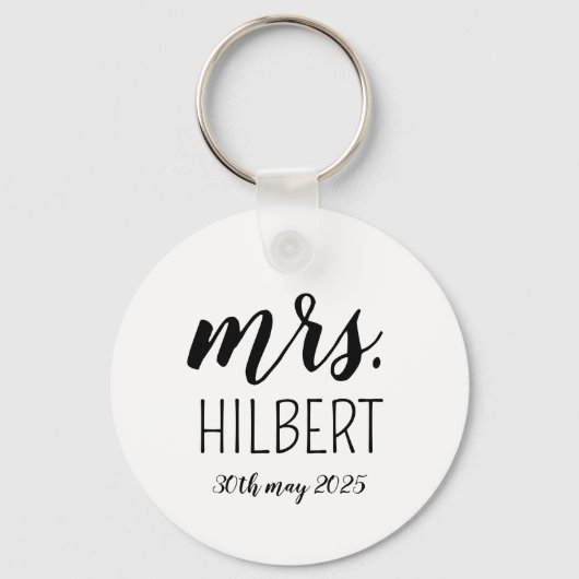 Personalisierte Mr und Mrs Hochzeitsparty – Benutz Schlüsselanhänger (Vorderseite)