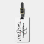 Personalisierte Mr. und Mrs. Plus Farbanpassung an Gepäckanhänger (Vorderseite vertikal)