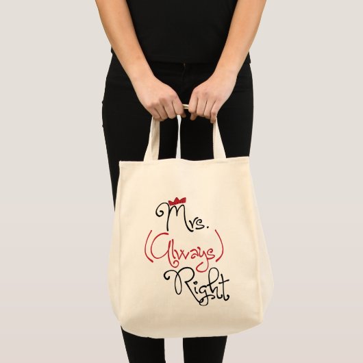 Personalisierte Mrs Always Right Bag Tragetasche (Vorderseite (Produkt))