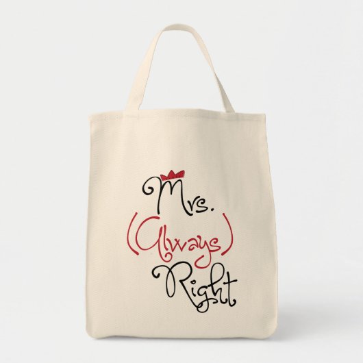 Personalisierte Mrs Always Right Bag Tragetasche (Vorne)
