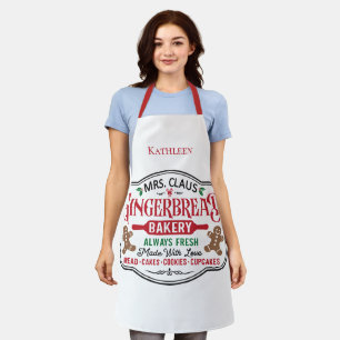 Personalisierte Mrs Claus Weihnachtsplätzchen Back Schürze