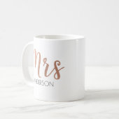 Personalisierte Mrs. Coffee Tasse | Rose Gold (Vorderseite Links)