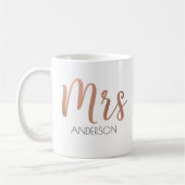 Personalisierte Mrs. Coffee Tasse | Rose Gold (Links)