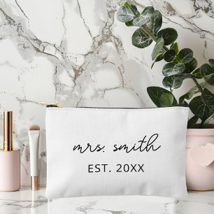 Personalisierte Mrs Make-up Braut Brautparty Zubehörtasche