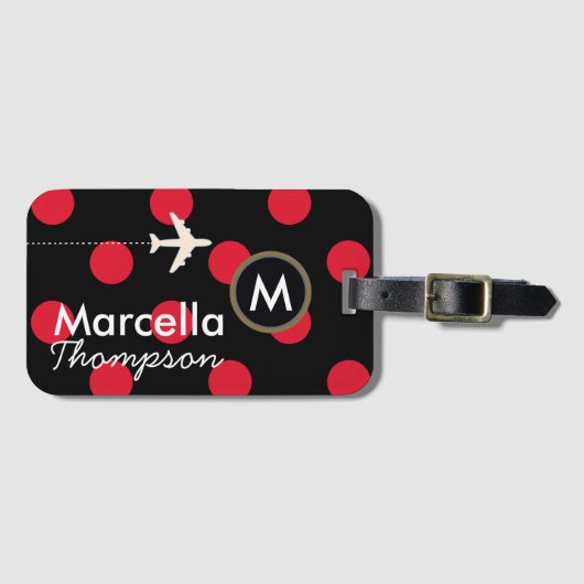 personalisierte mrs reisen / Punkte Gepäckanhänger (Vorderseite (Horizontal))
