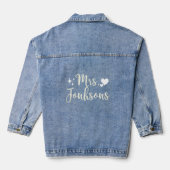 Personalisierte Mrs. Script Bride's Name Wedding B Jeansjacke (Rückseite)