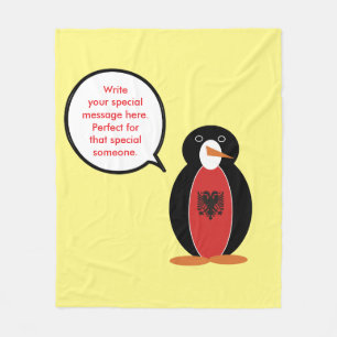Personalisierte Ms. Penguin Albanien Fleecedecke