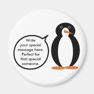 Personalisierte Ms. Penguin im Geburtstagskleid Magnet