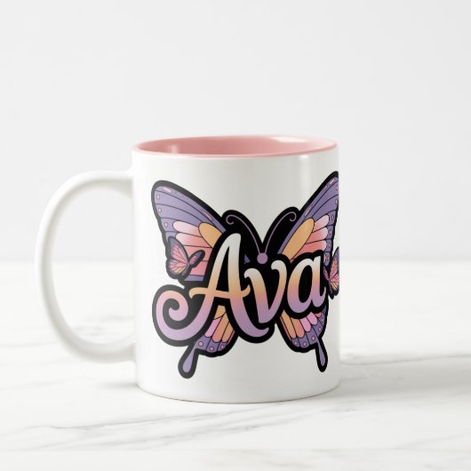 Personalisierte Mug - Ava Butterfly Design Tasse (Links)