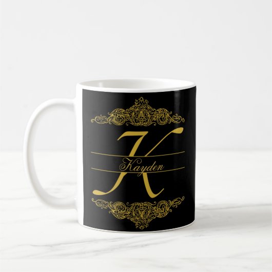 Personalisierte Mug - Buchstabe K Kaffeetasse (Links)