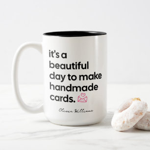 Personalisierte Mug für Crafty Handmade Card Maker Zweifarbige Tasse
