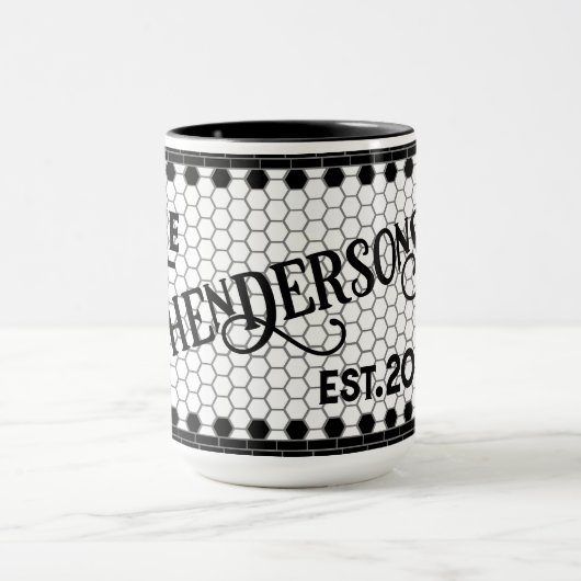 Personalisierte Mug für Hex-Tile-Print Tasse (Zentrum)