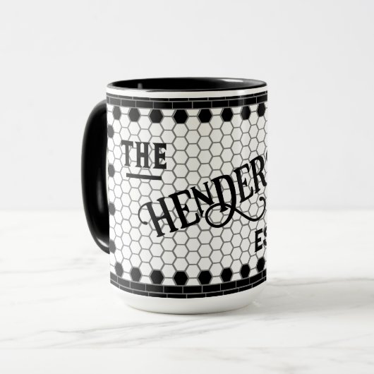 Personalisierte Mug für Hex-Tile-Print Tasse (Vorderseite Links)