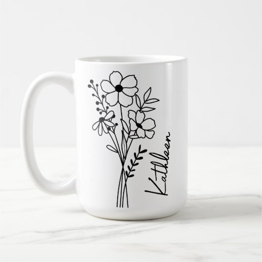 Personalisierte Mug für sie, Wildblumen Tasse für  (Links)