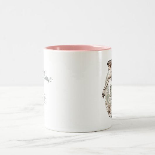 Personalisierte Mug-Ice-Abbildung-Skater Zweifarbige Tasse (Mittel)