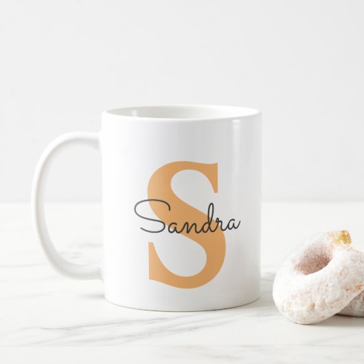 Personalisierte Mug mit Name und Initial Kaffeetasse (Mit Donut)