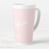 Personalisierte Mug Name Blush Pink Milchtasse (Rechte Ecke)