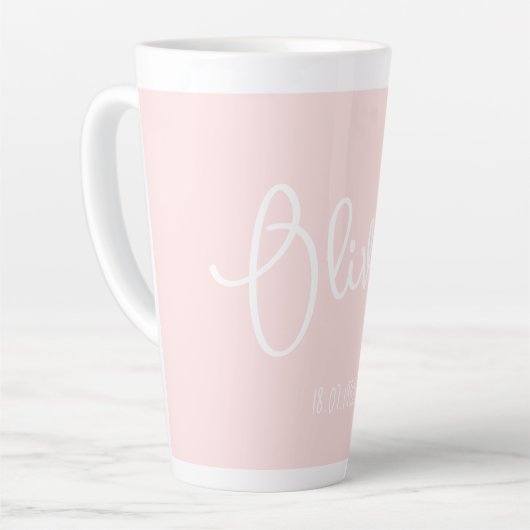 Personalisierte Mug Name Blush Pink Milchtasse (Linke Ecke)