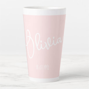 Personalisierte Mug Name Blush Pink Milchtasse