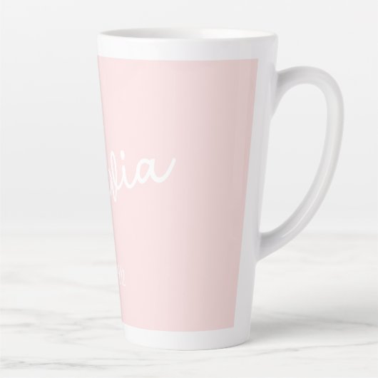 Personalisierte Mug Name Blush Pink Milchtasse (Rechts)