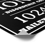 Personalisierte Mug-Shot-Zeichen, Geburtstagsparte Poster (Ecke)