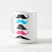 Personalisierte multi Farbschnurrbärte Stache Kaffeetasse (Vorderseite Links)