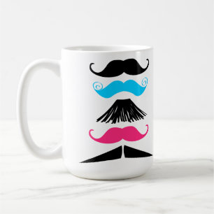 Personalisierte multi Farbschnurrbärte Stache Kaffeetasse