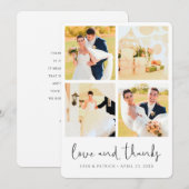 Personalisierte Multi-Foto Collage Hochzeit Dankeskarte (Vorne/Hinten)