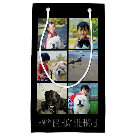Personalisierte Multi-Foto Mosaik-Bild-Collage Kleine Geschenktüte (Vorderseite)