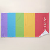 Personalisierte Multicolor-5-Farbblockierung Strandtuch (Vorderseite)